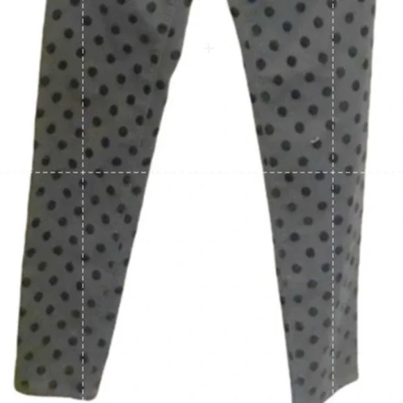 Joe Fresh Jeans Black on Black Velvet Polka Dot Low Rise Stretch Zipper Everyday - Picture 4 of 11